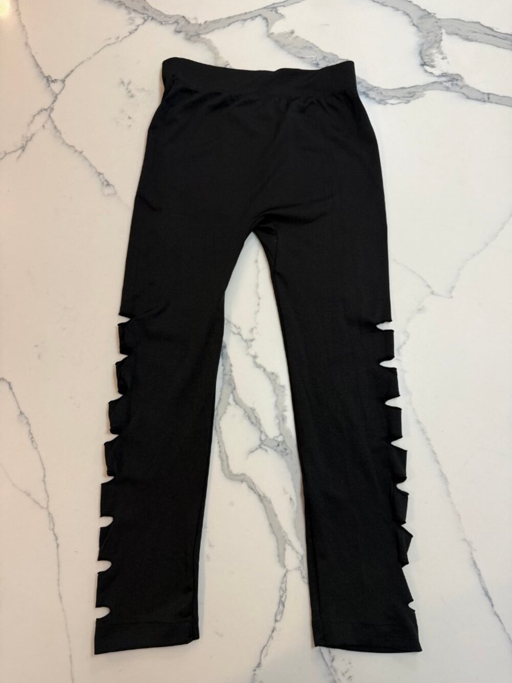 Eye Candy Black Laser Cut Side Slash Leggings Womens L
